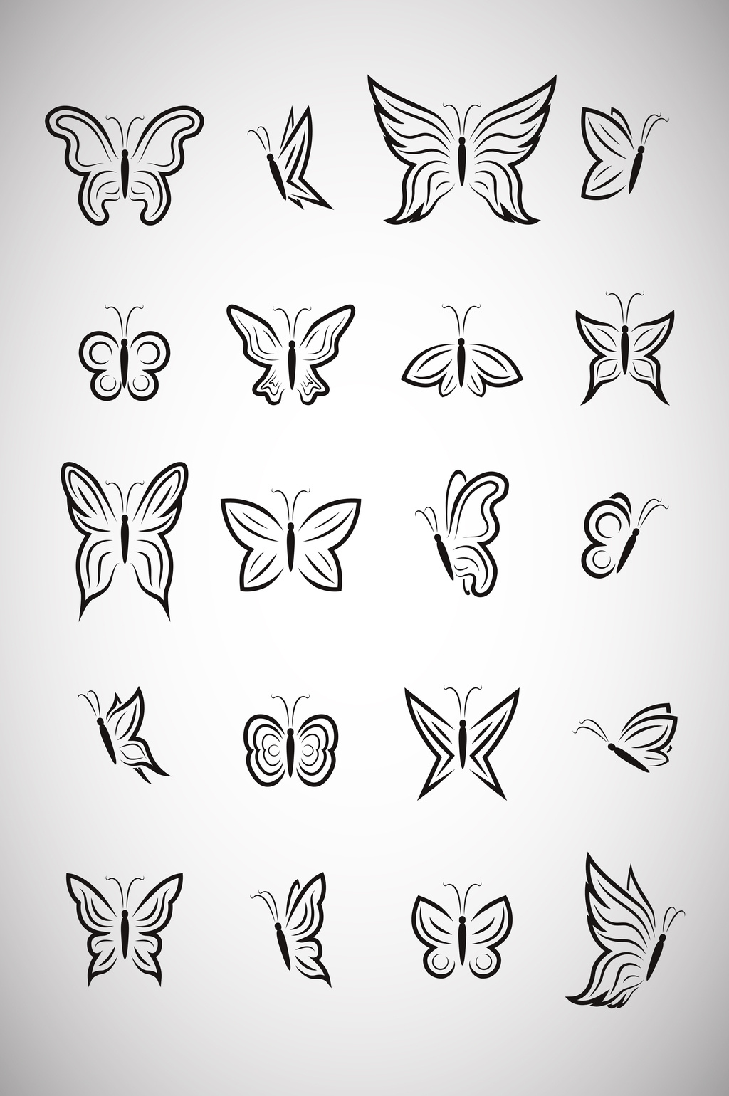 包图 广告设计 不规则图形 > 花蝴蝶剪影矢量素材 上传时间2017-02-20