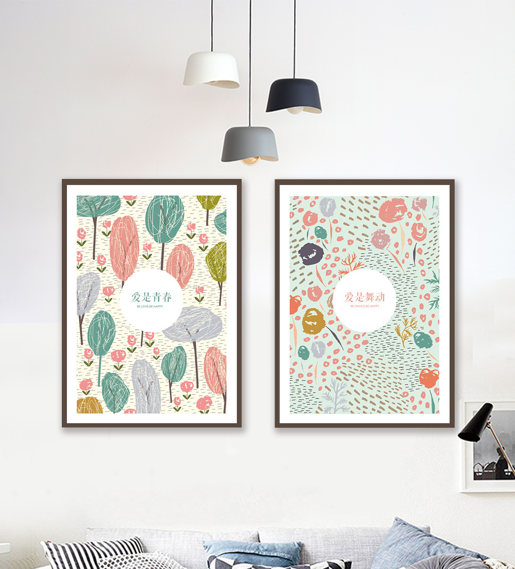 抽象手绘时尚花卉装饰画