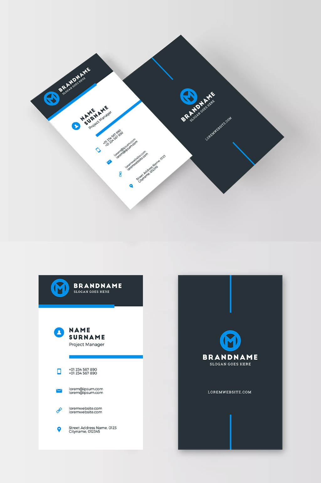 【竖版简约商务创意名片】图片下载-包图网