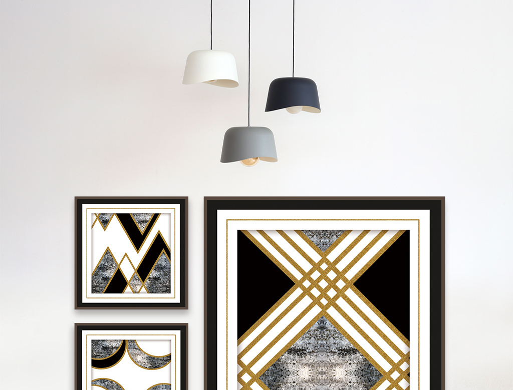 文艺时尚简约几何图案装饰画