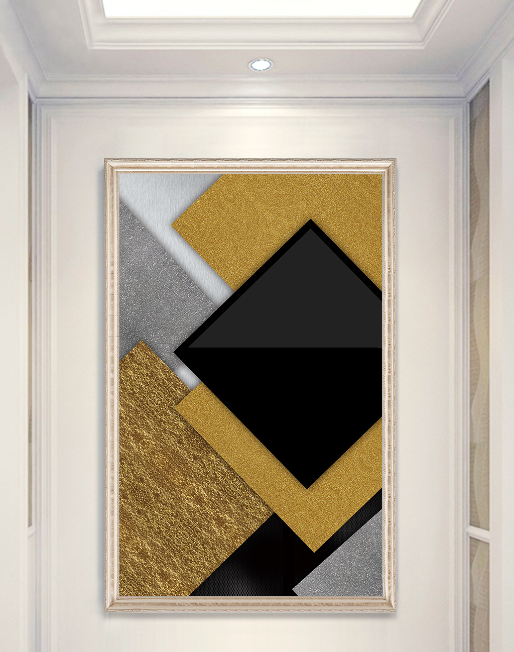 大气时尚立体抽象几何图案玄关装饰画