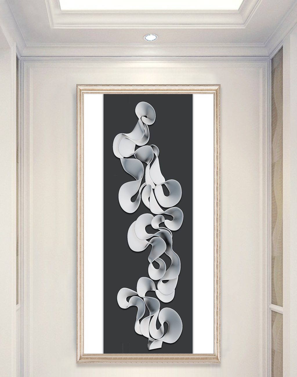 现代简约3d浮雕抽象图案玄关装饰画