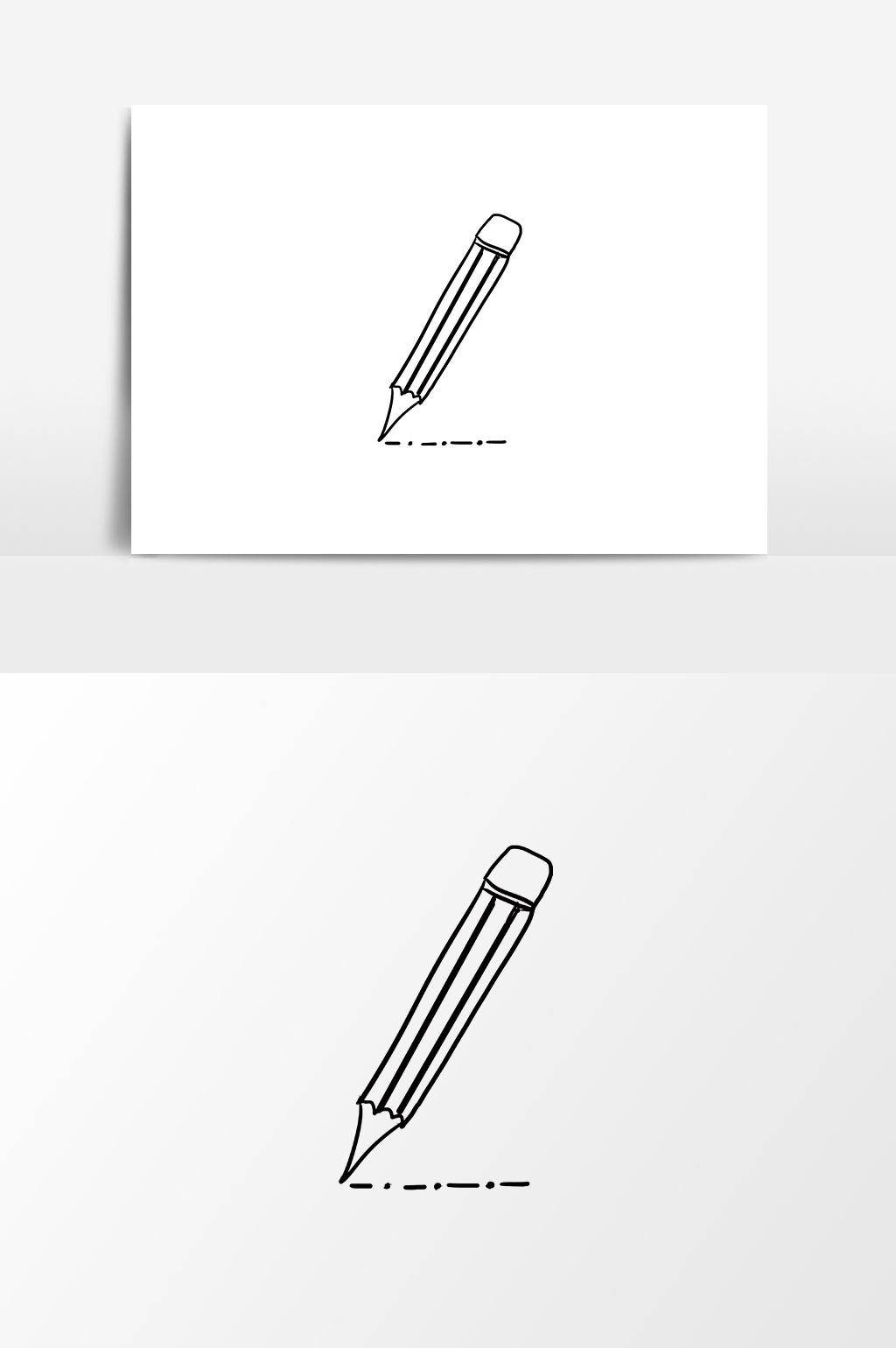 手绘卡通矢量学习用具铅笔元素