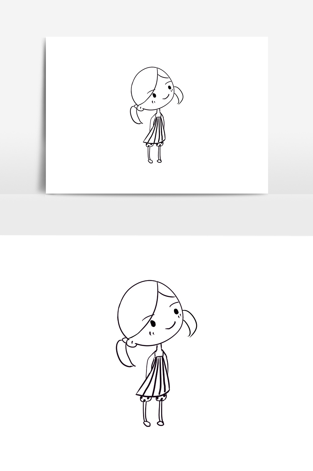 画像及字体仅供参考 包图网提供精美好看的手绘卡通矢量微笑侧脸小