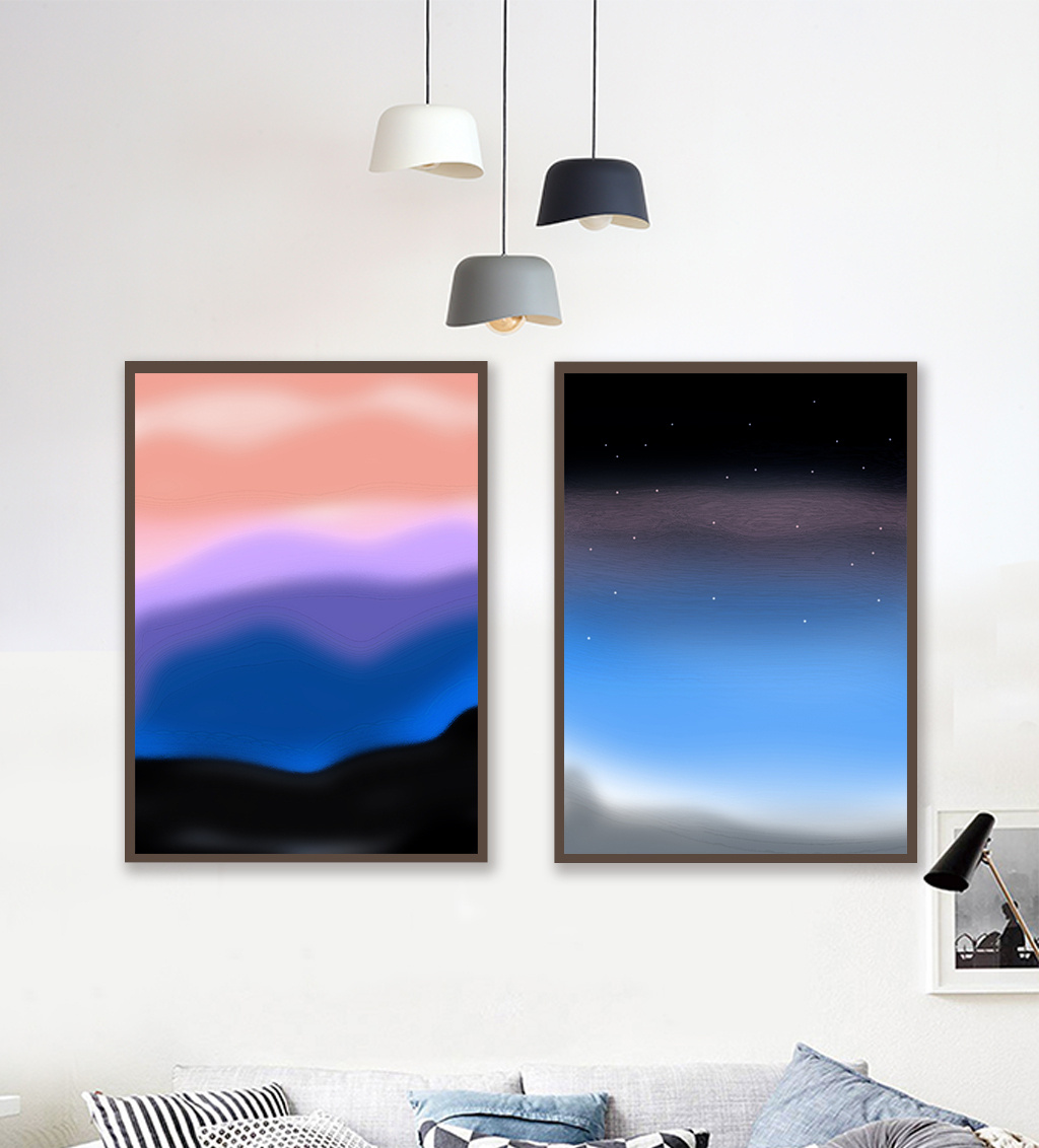 抽象天空景色装饰画