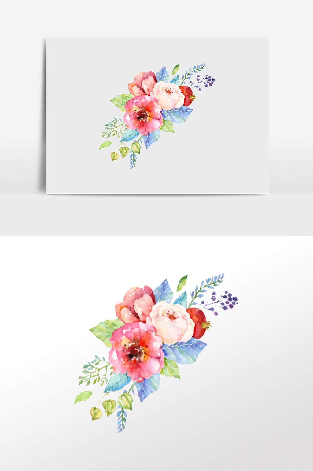 清新唯美水彩花插画元素模板免费下载_1920像素ai图片设计素材_【包