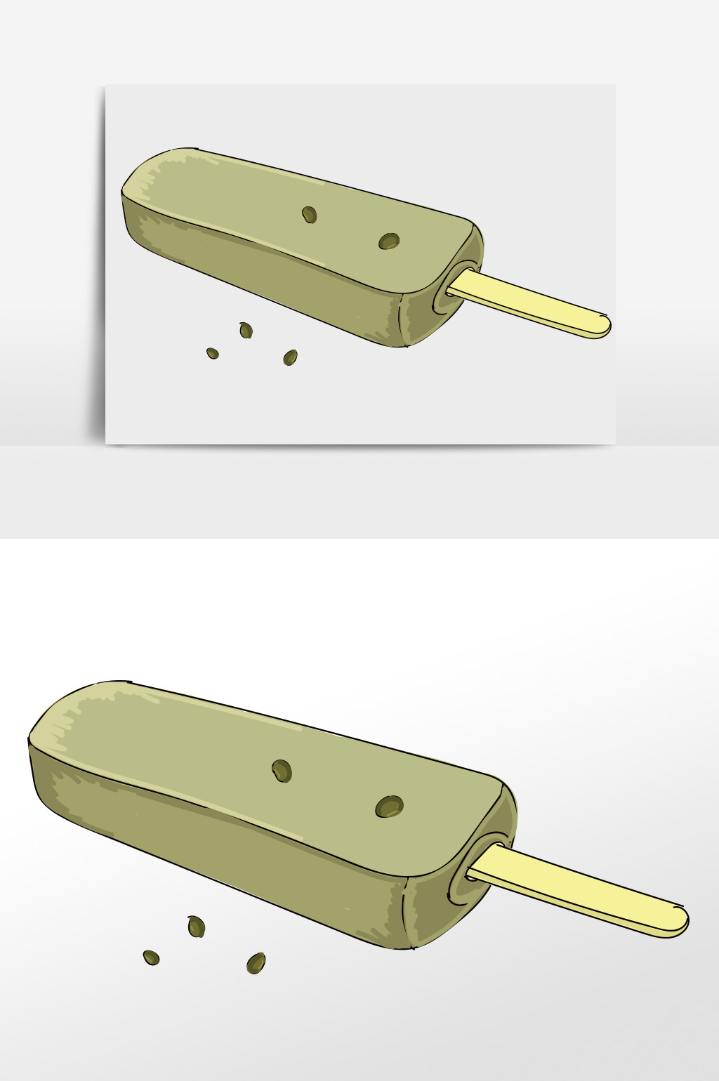 夏天卡通绿豆雪糕元素模板免费下载 _插画图片设计素材_【包图网】
