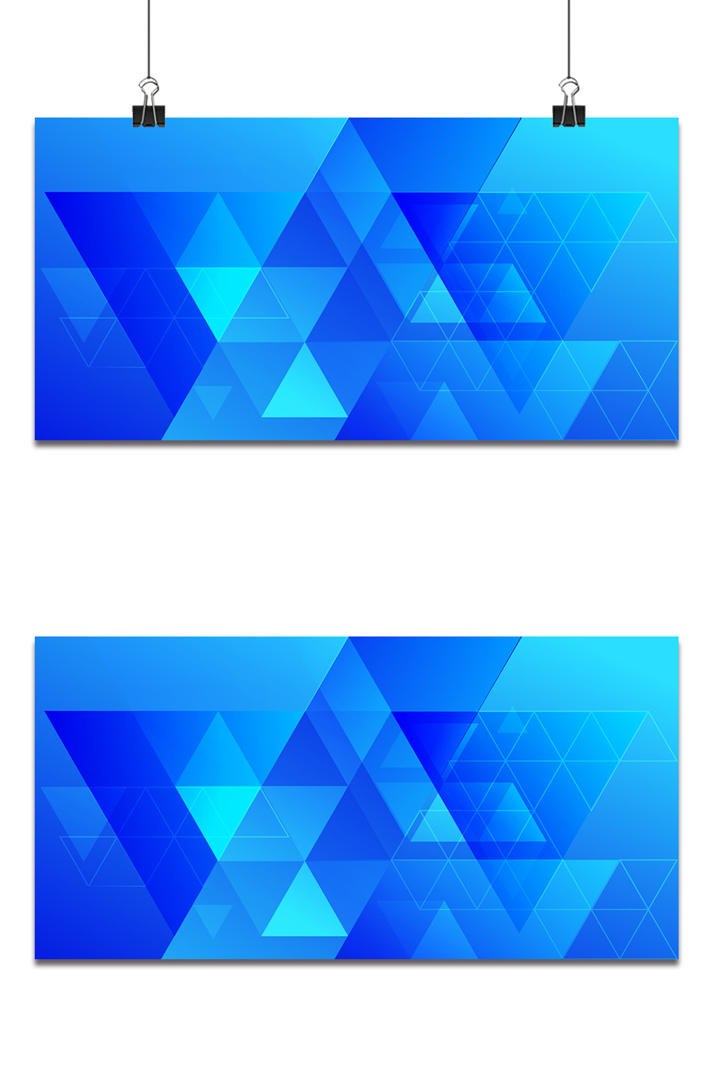 蓝色不规则三角几何科研技术商务背景