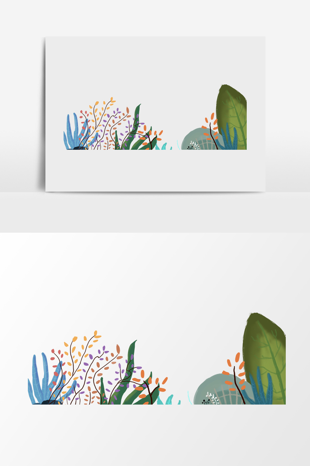 水彩手绘花丛草丛模板免费下载 _插画图片设计素材_【包图网】