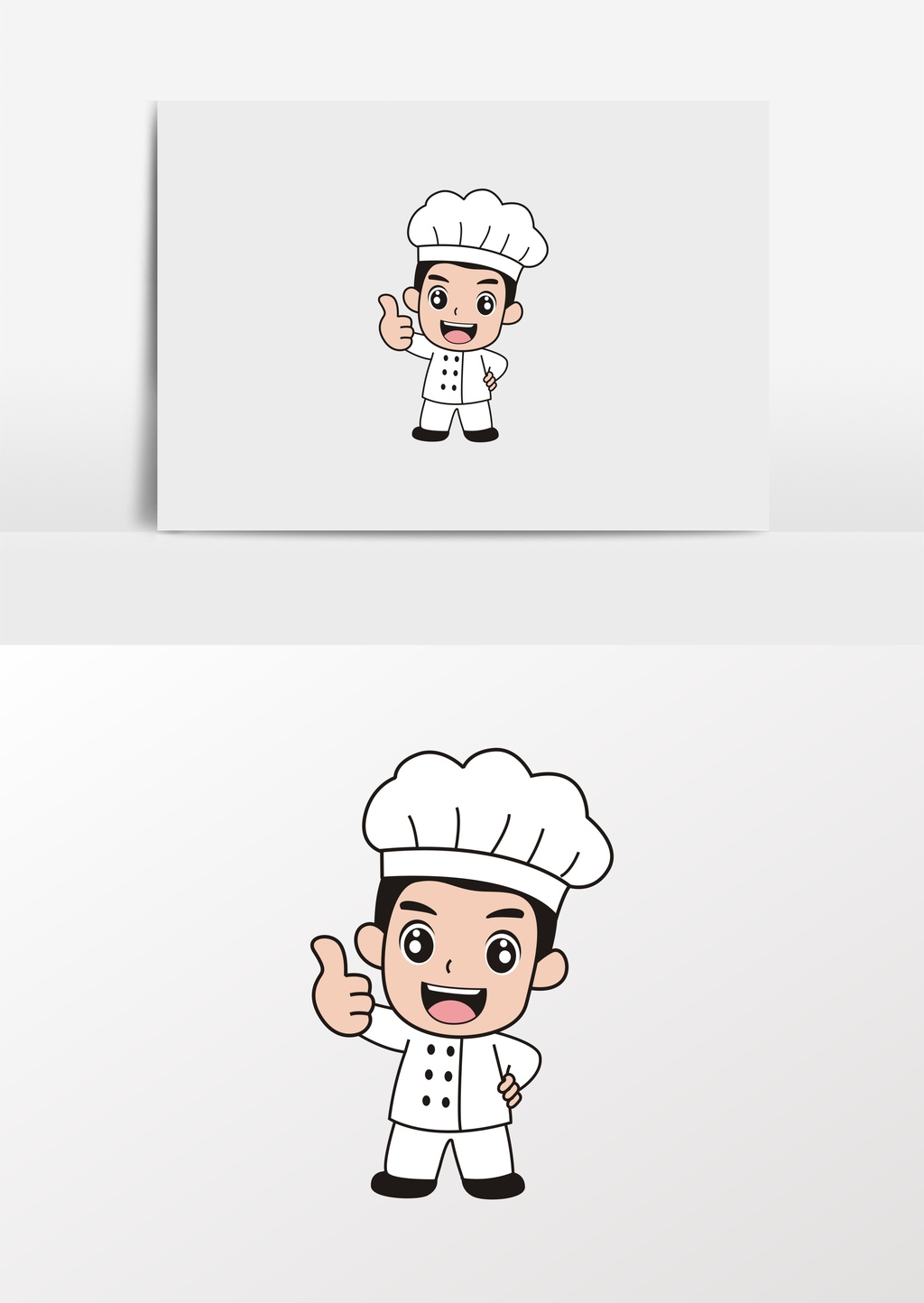卡通西式餐厅厨师形像