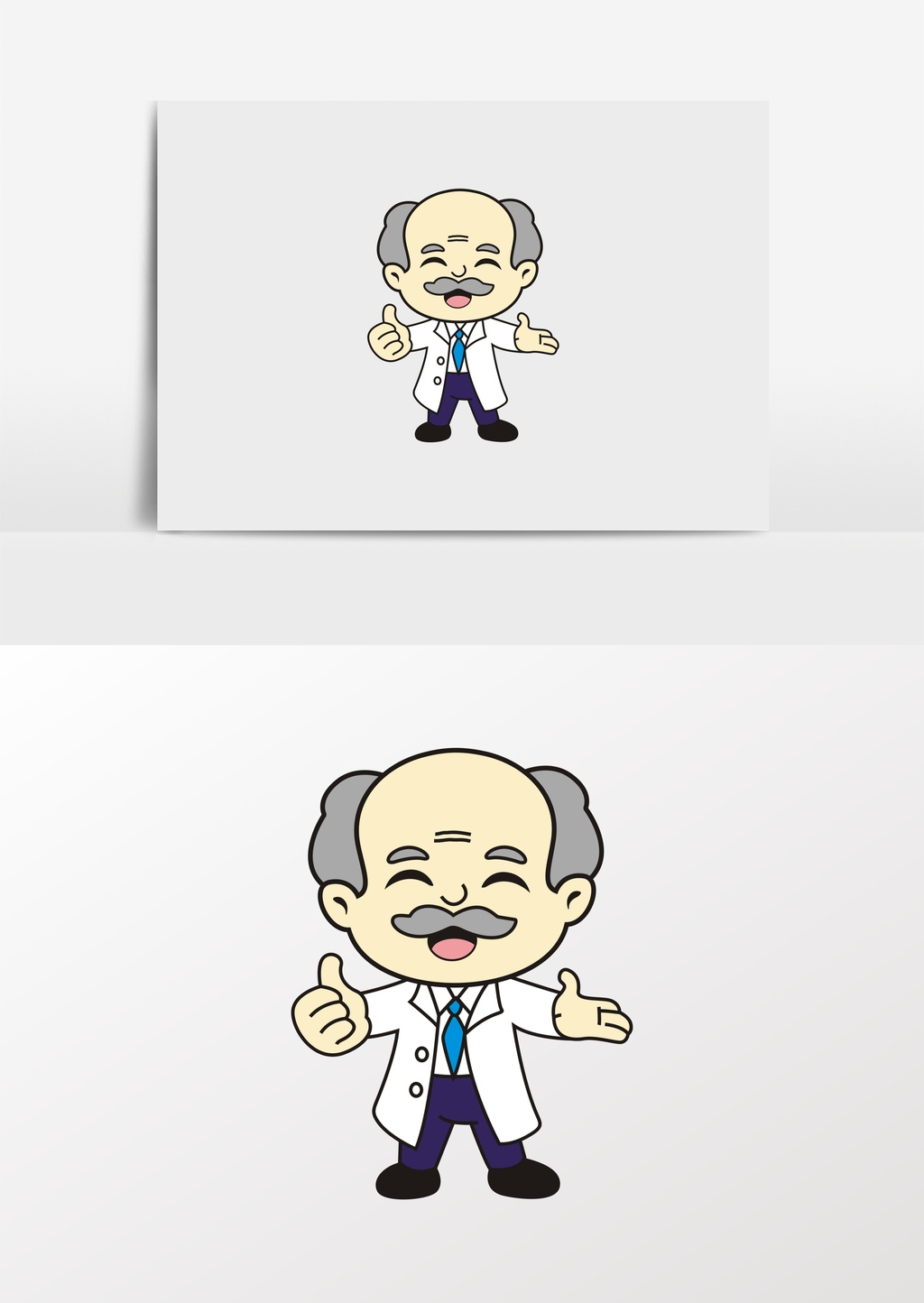 卡通科学家博士教授形像