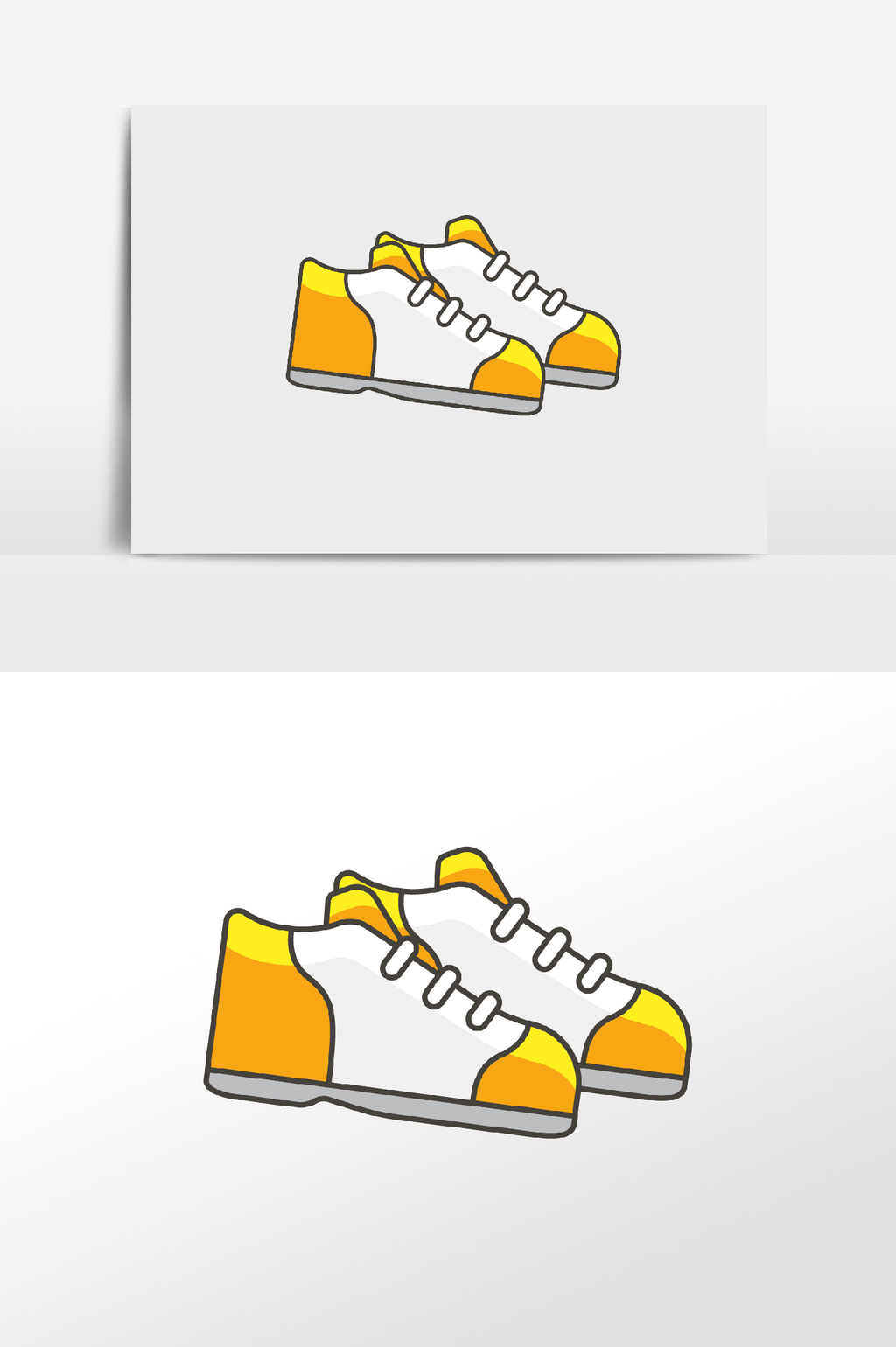 手绘卡通黄色运动鞋模板下载_1920x1080像素_【包图网】