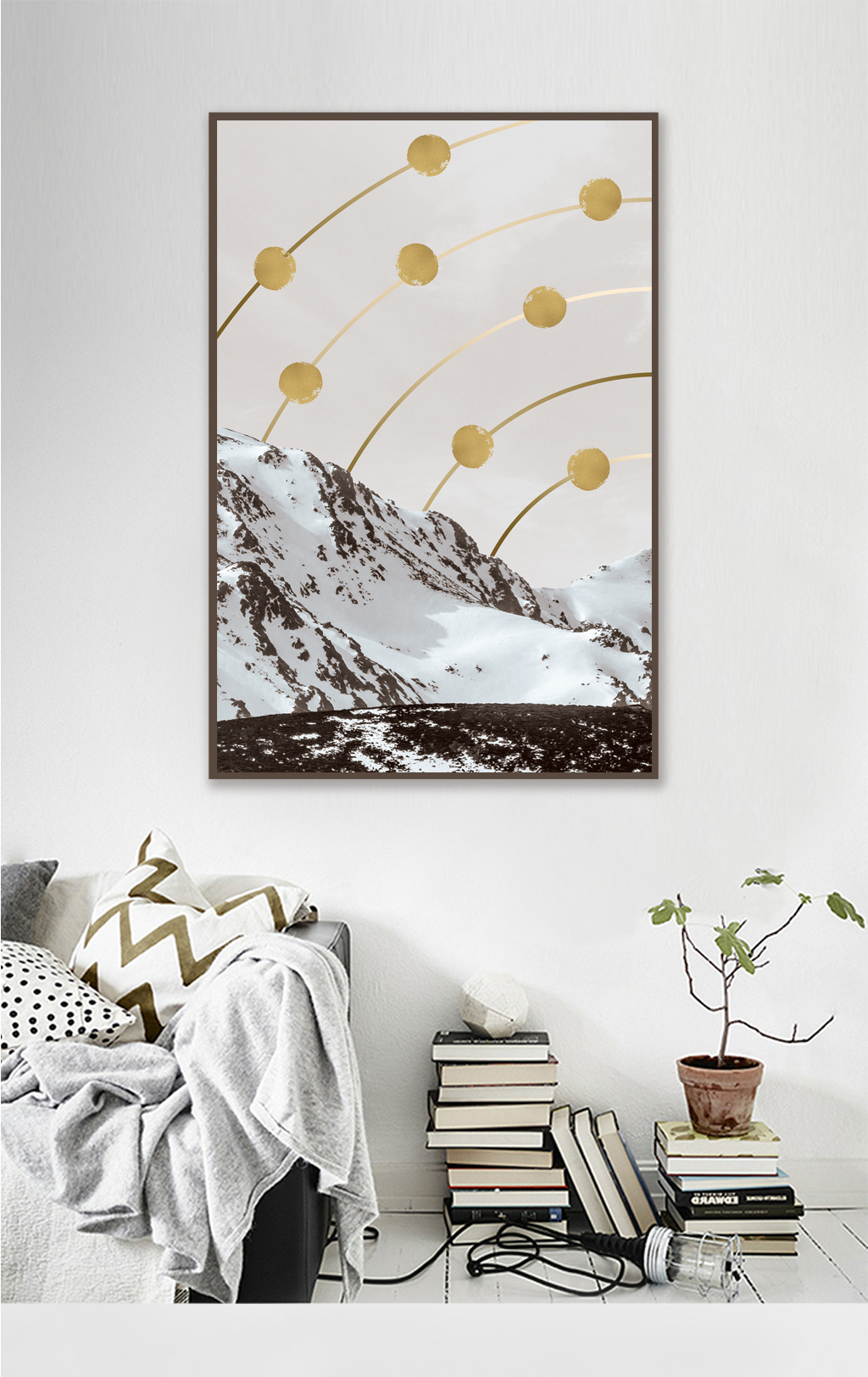 现代简约北极雪山风景装饰画客厅挂画