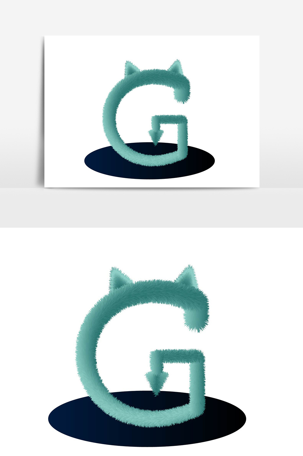 立体字母g设计元素