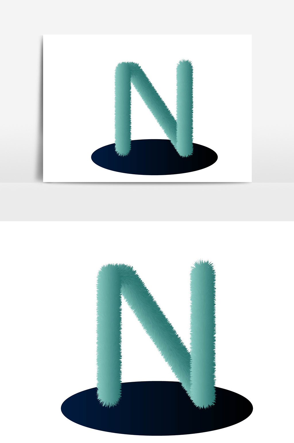 n字母立体设计元素