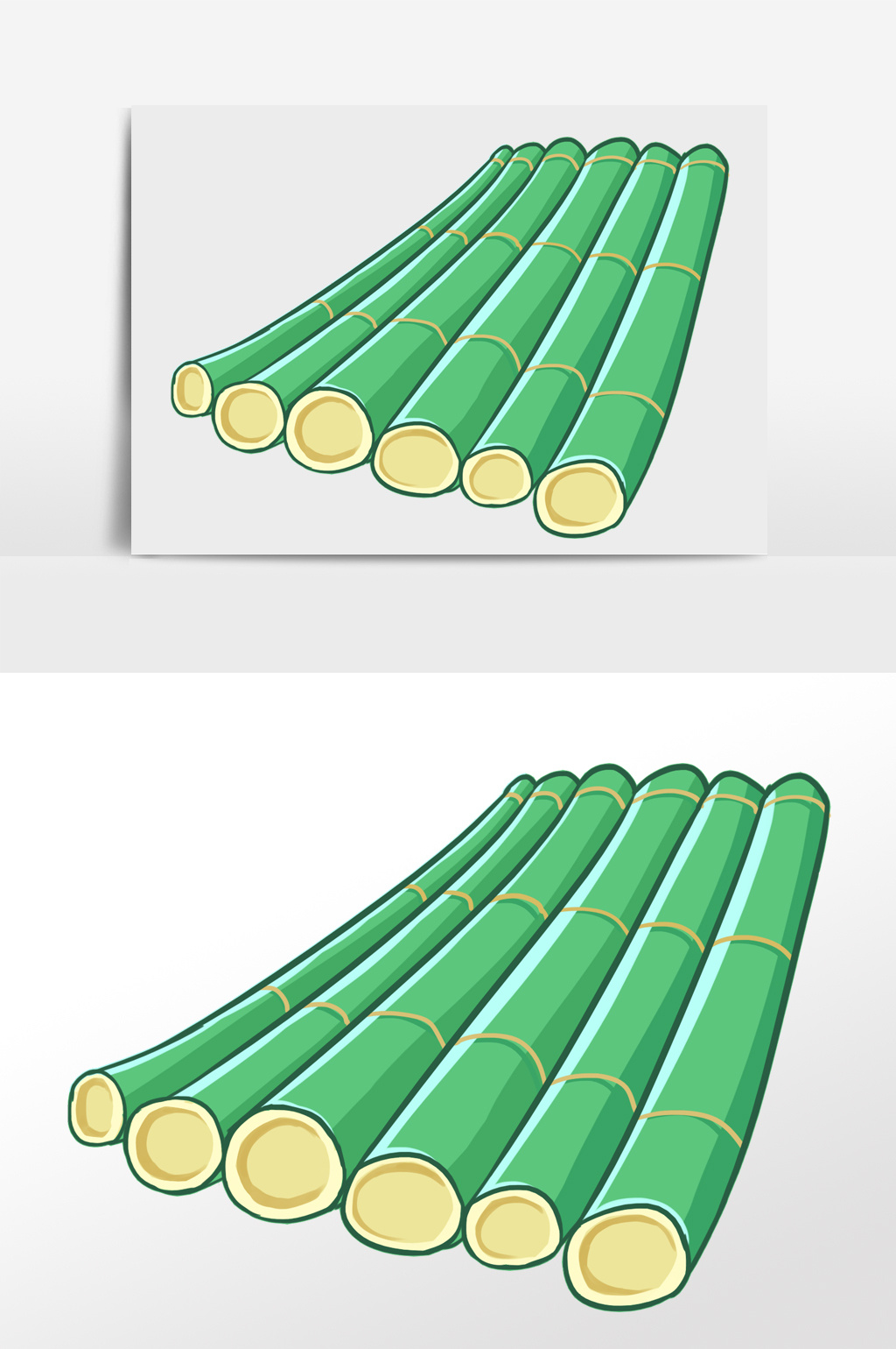 小竹排简笔画图片