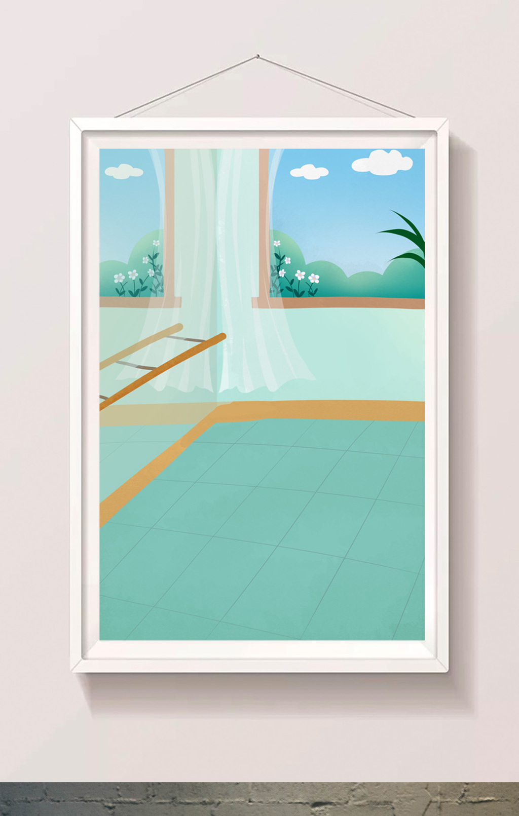 练功房的一角插画背景