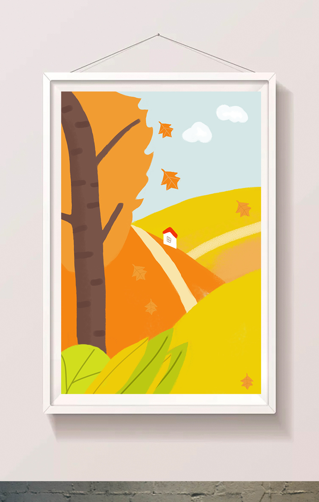 卡通初秋风景插画