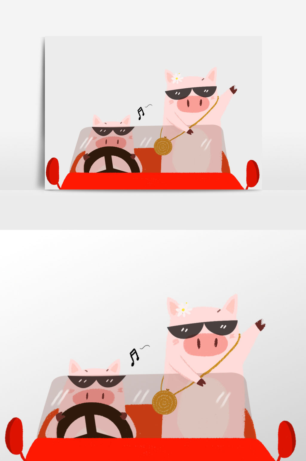 猪开车表情包搞笑图片图片