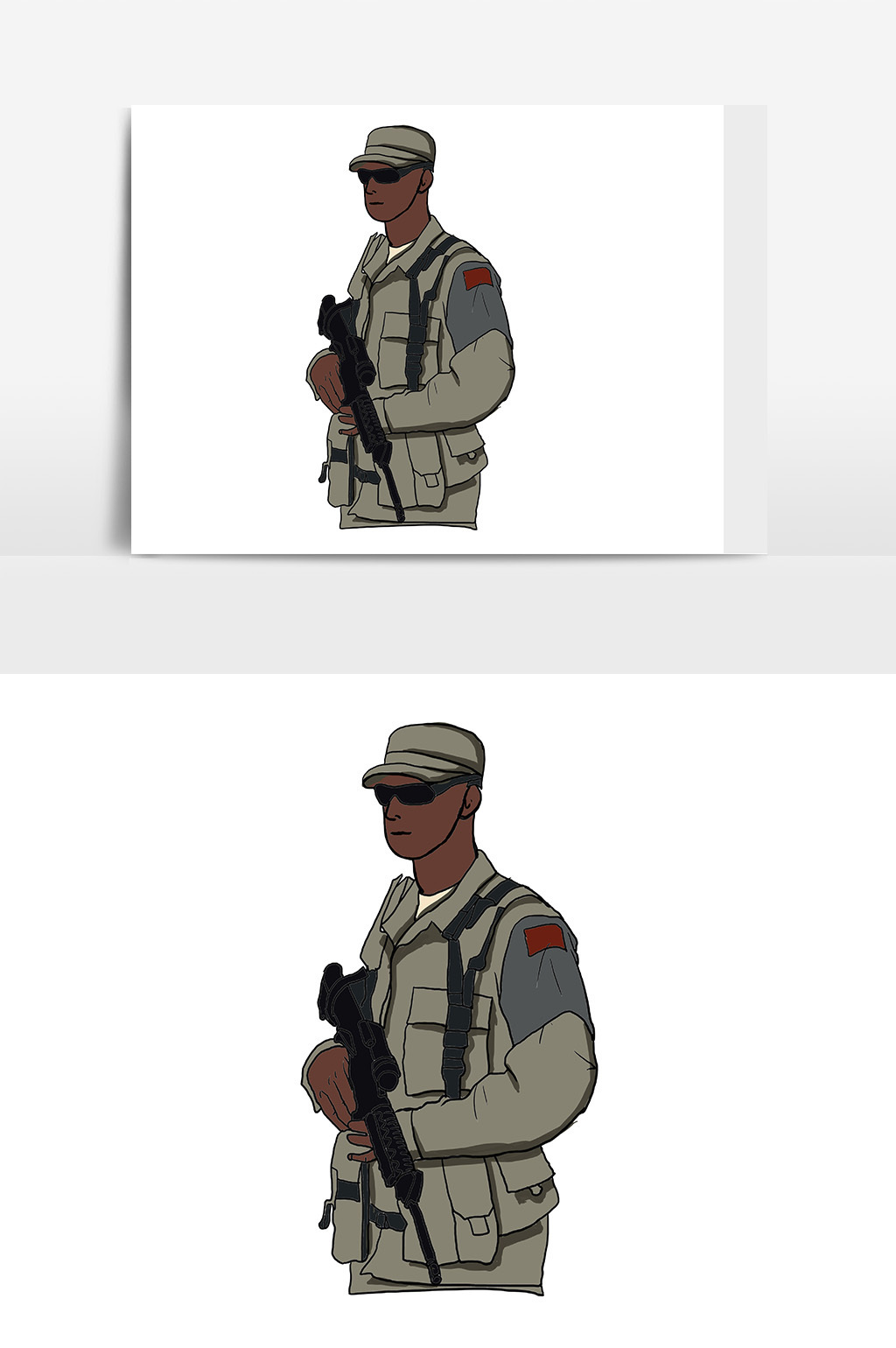 肖像权人物画像及字体仅供参考 包图网提供精美好看的趣味手绘特种兵