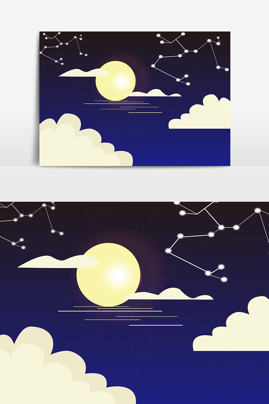 星空月亮矢量设计元素