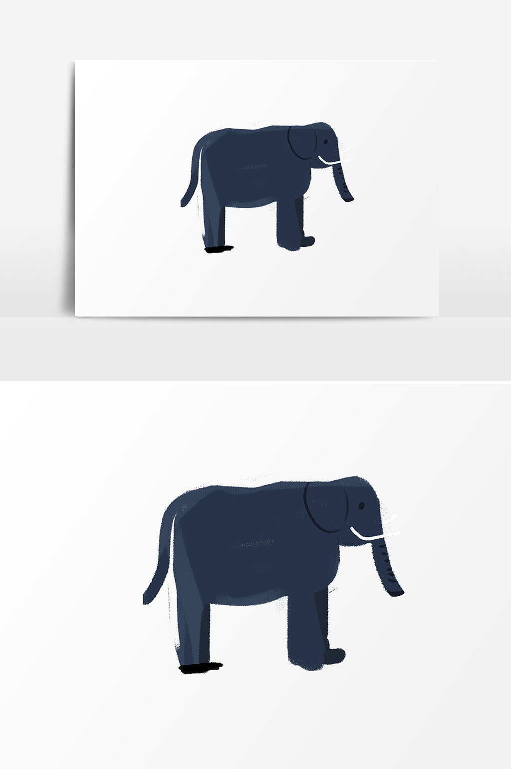 灰色大象素材插画