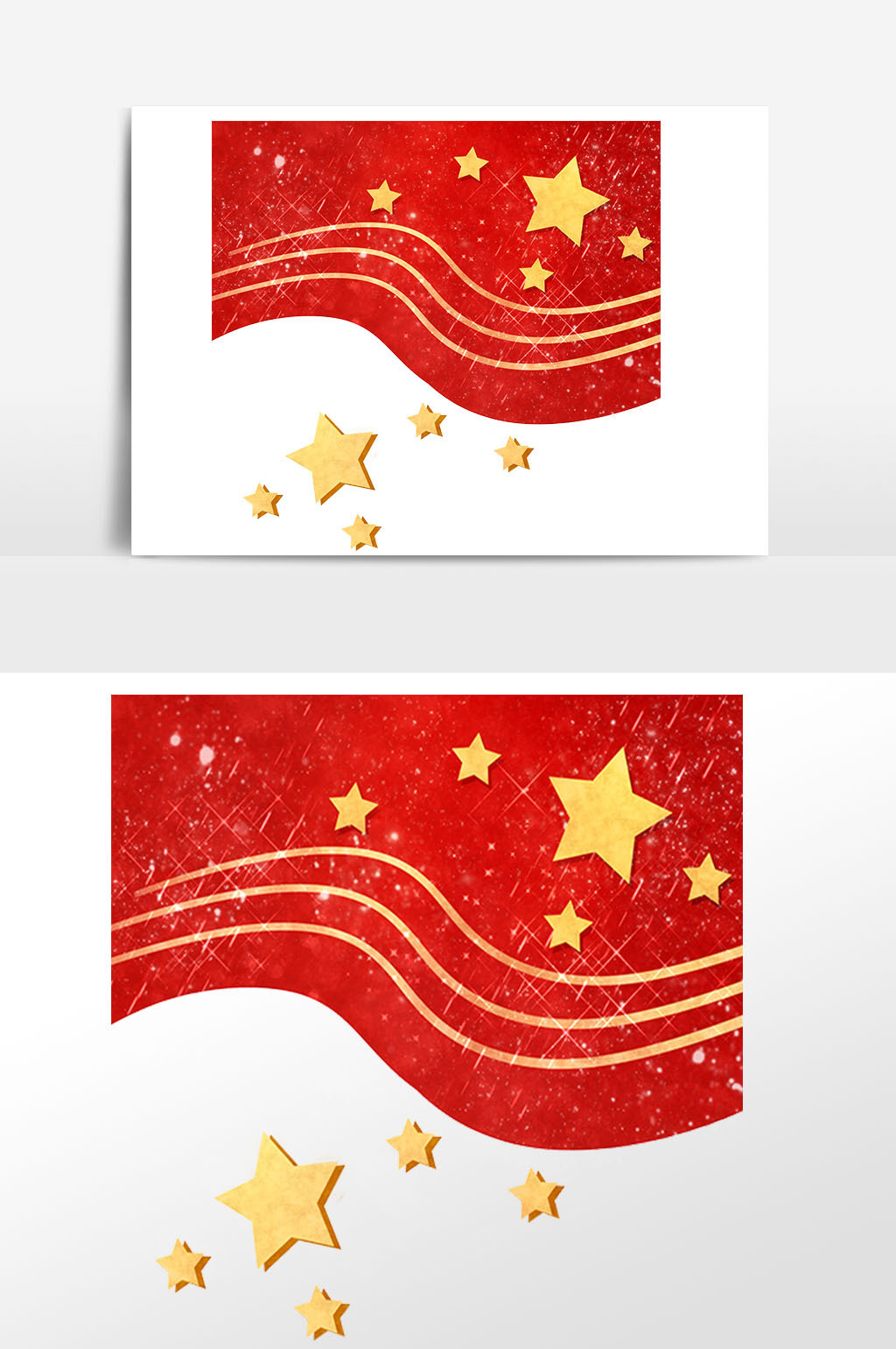 建军节金色五角星红色背景插画元素模板下载_2048x2048像素_【包图网