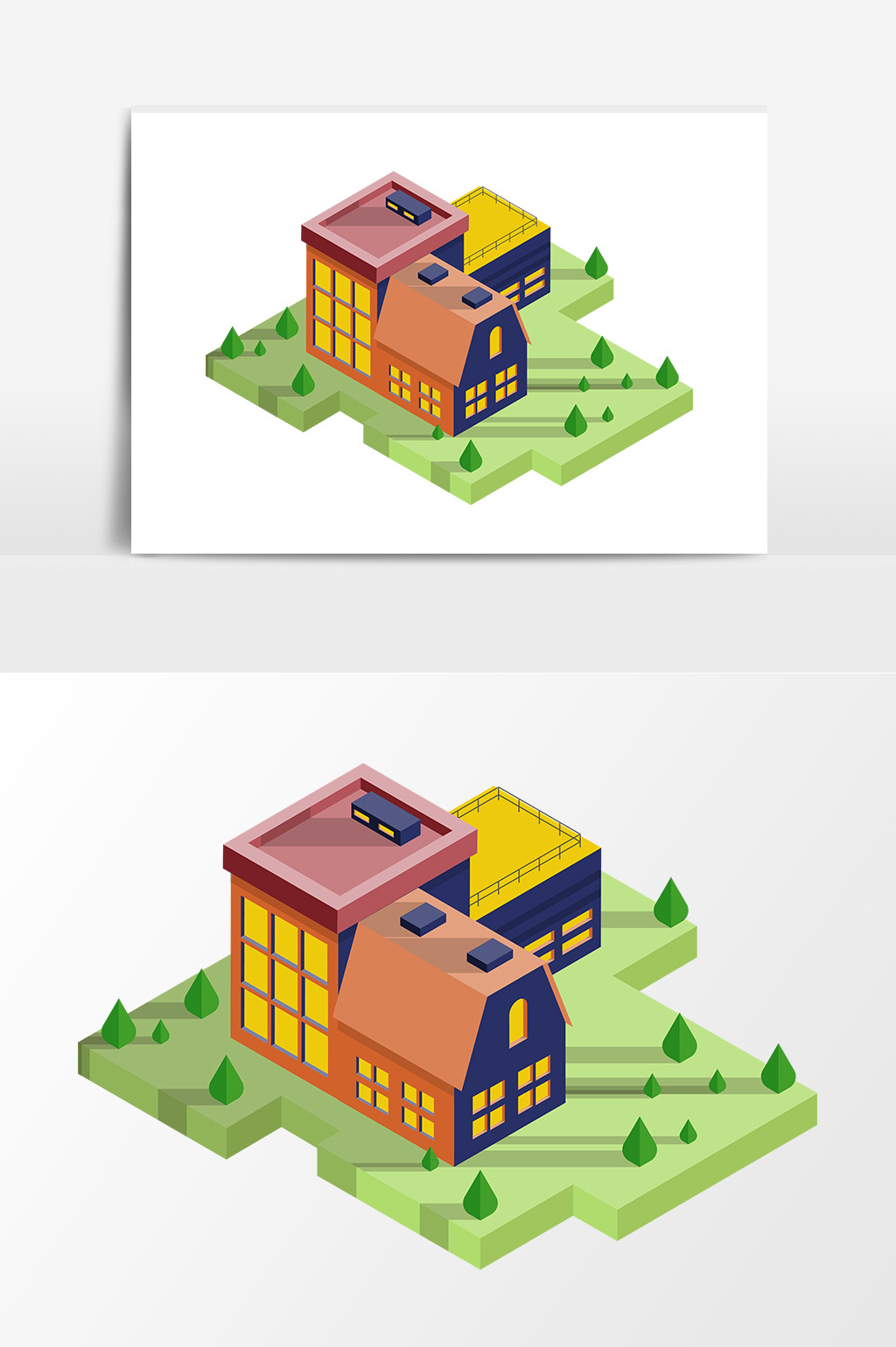 2.5d元素卡通住宅楼
