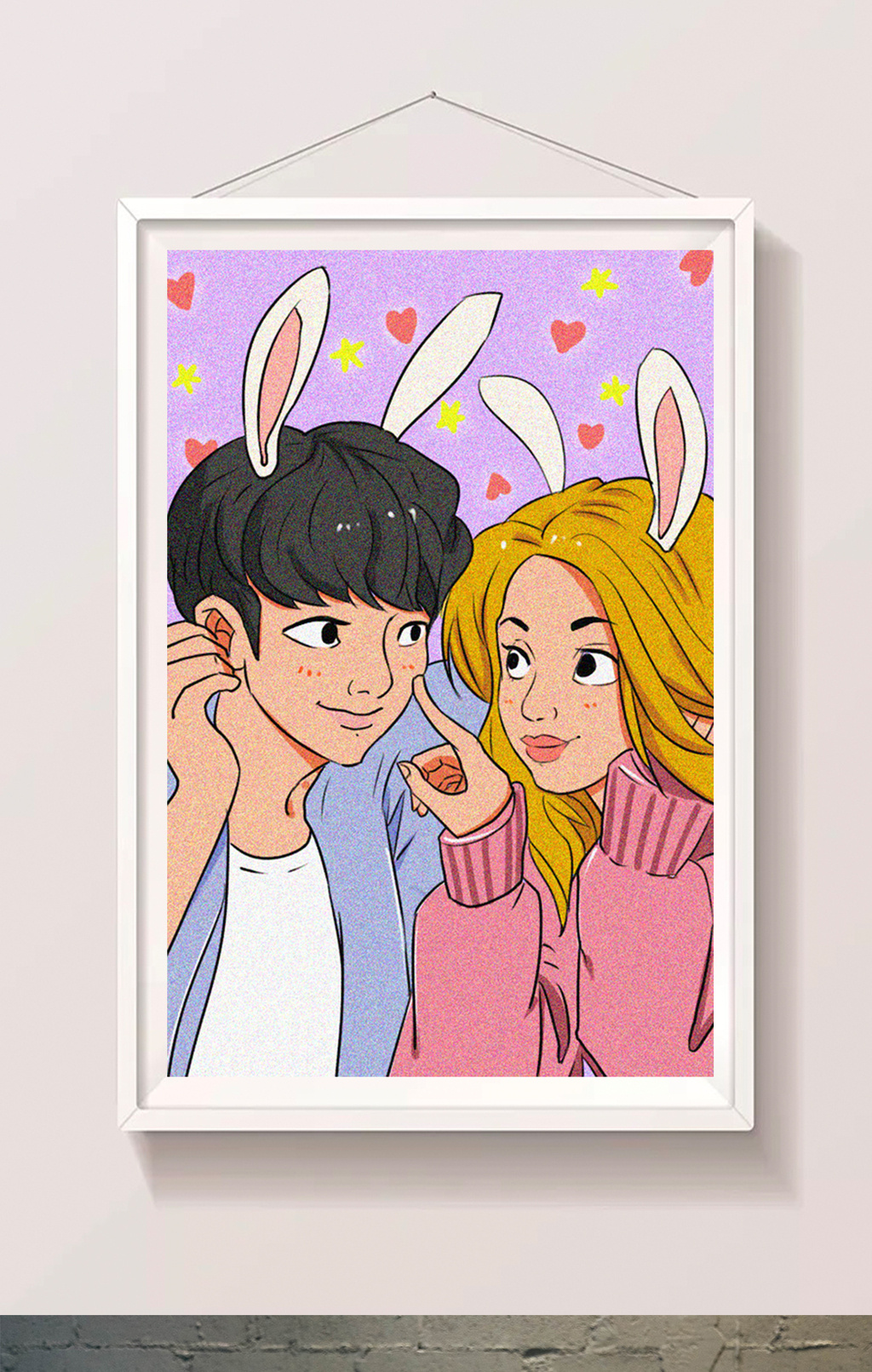 手绘浪漫情侣爱情插画模板免费下载 _插画图片设计素材_【包图网】