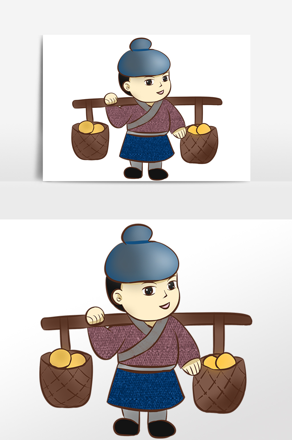 历史人物武大郎插画元素