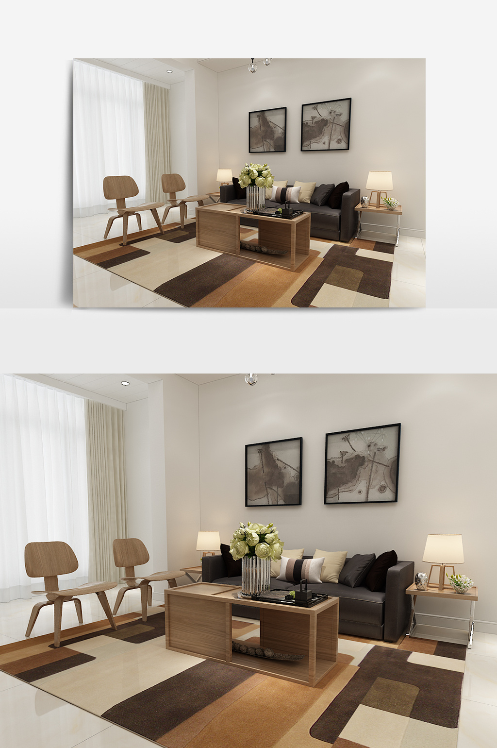 包图 装饰装修 模型库 > 北欧简约客厅组合模型 上传时间2018-08-10