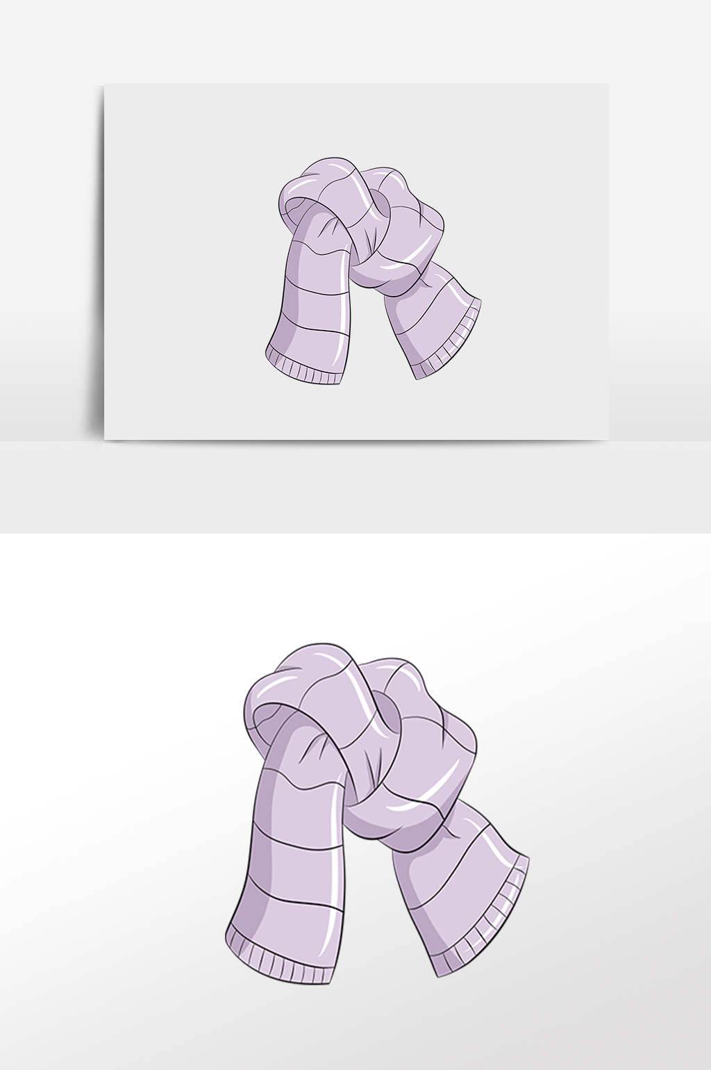 手绘秋季女士围巾插画元素