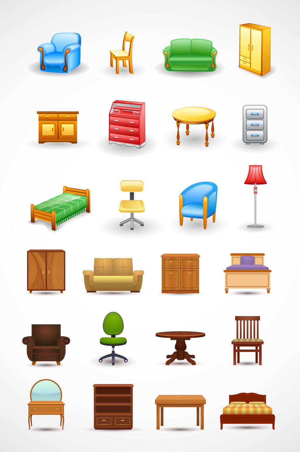 精致家具设计矢量素材