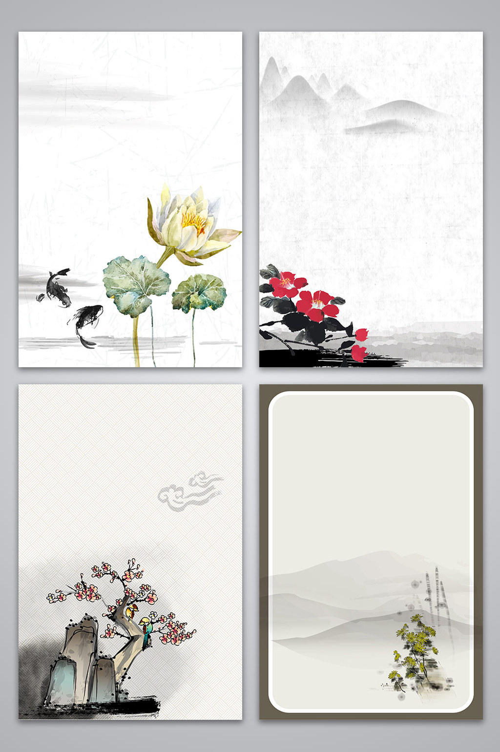 矢量古风中国风花卉背景高清ai图片设计素材免费下载_【包图网】