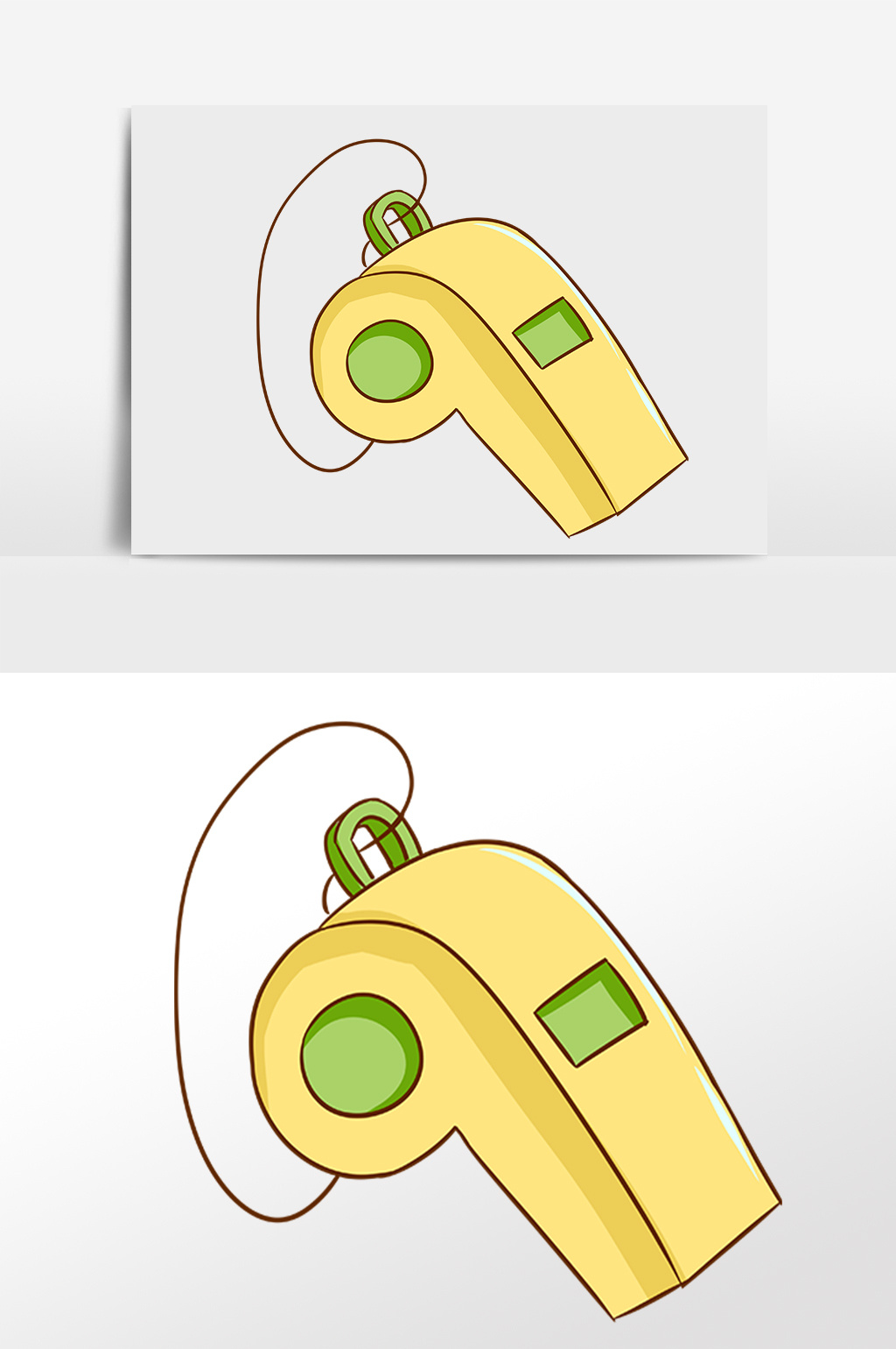 手绘运动体育口哨 插画元素