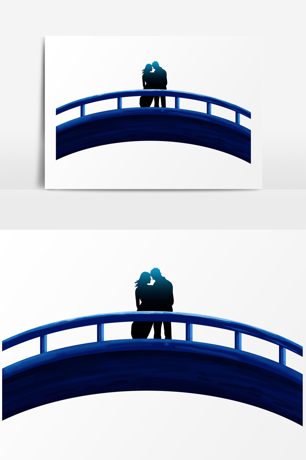 卡通七夕鹊桥psd素材