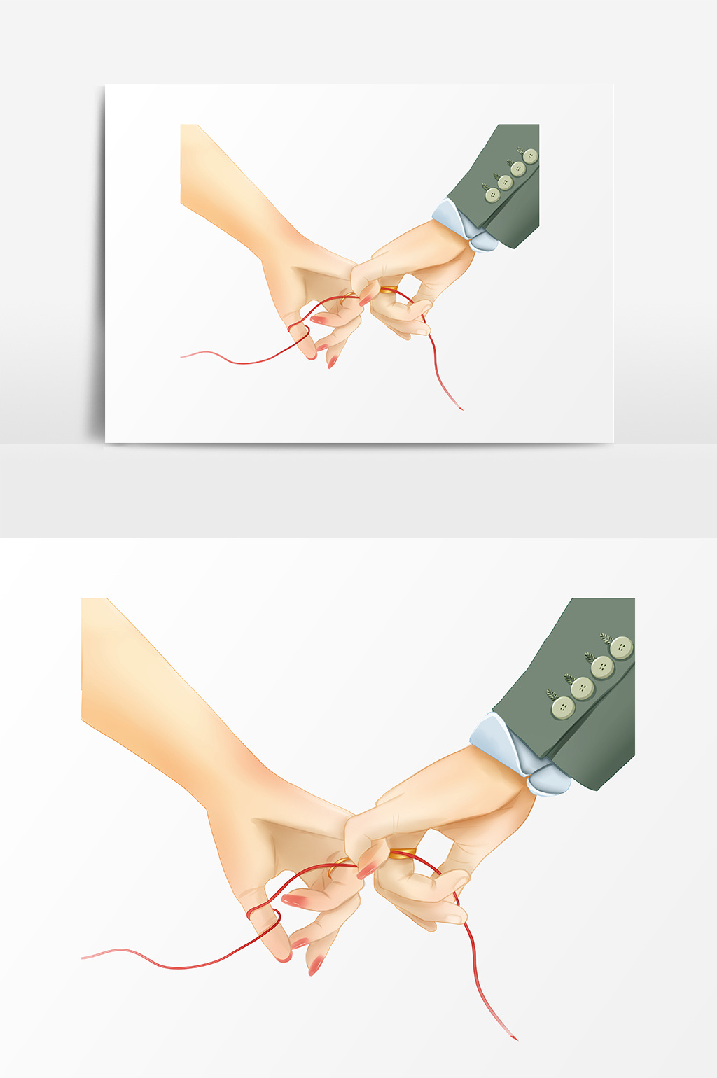 卡通牵手一对情侣