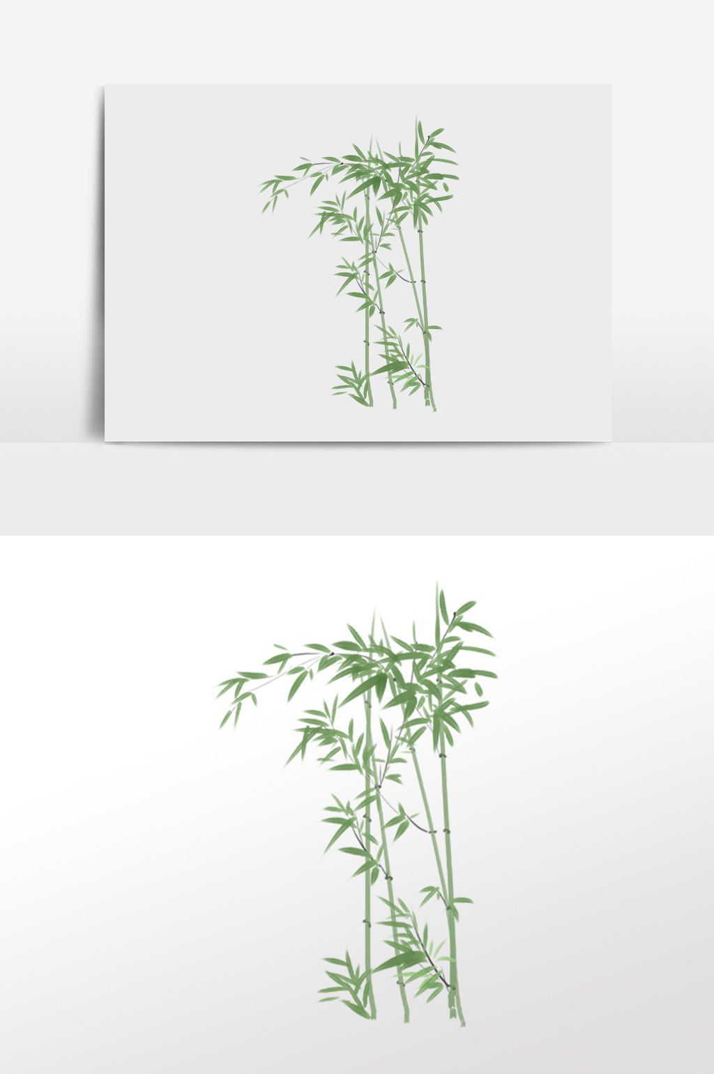 手绘竹子竹竿绿色插画