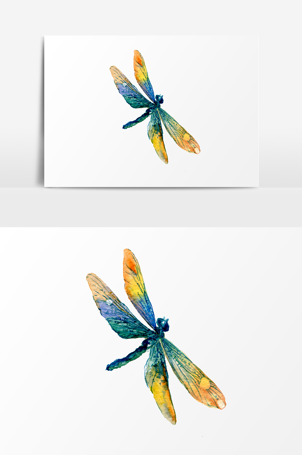 卡通渐变蓝色蜻蜓psd素材