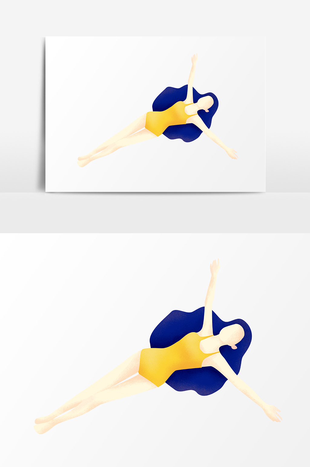 平躺着的泳衣美女psd素材