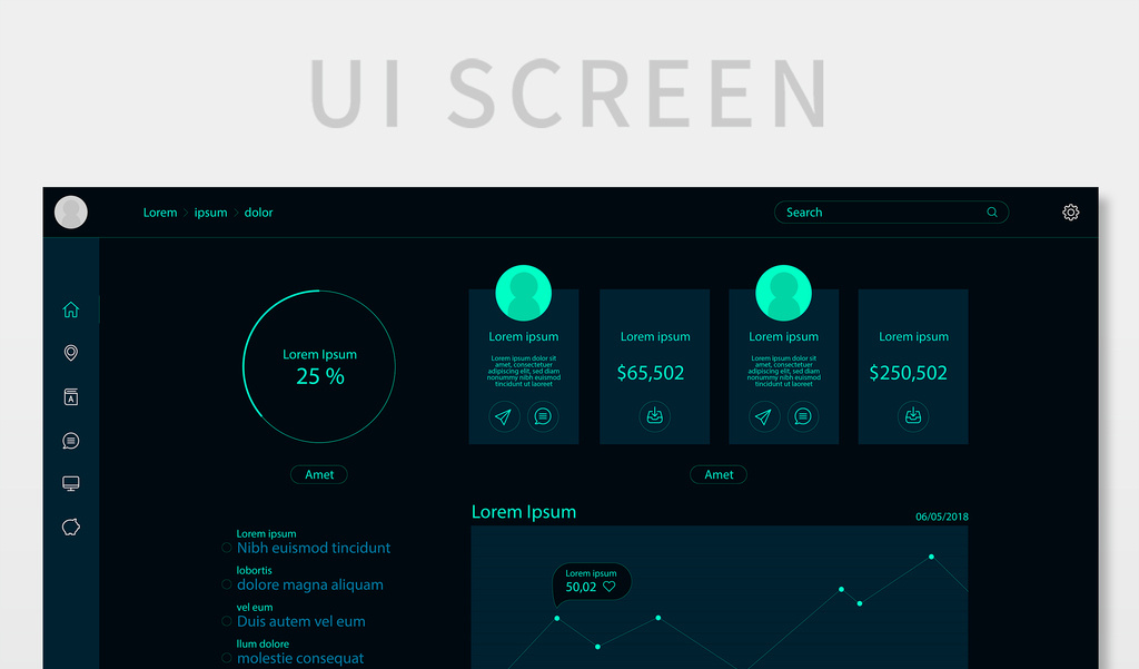 商务后台系统数据界面ai矢量网页高清ai图片设计素材免费下载_【包
