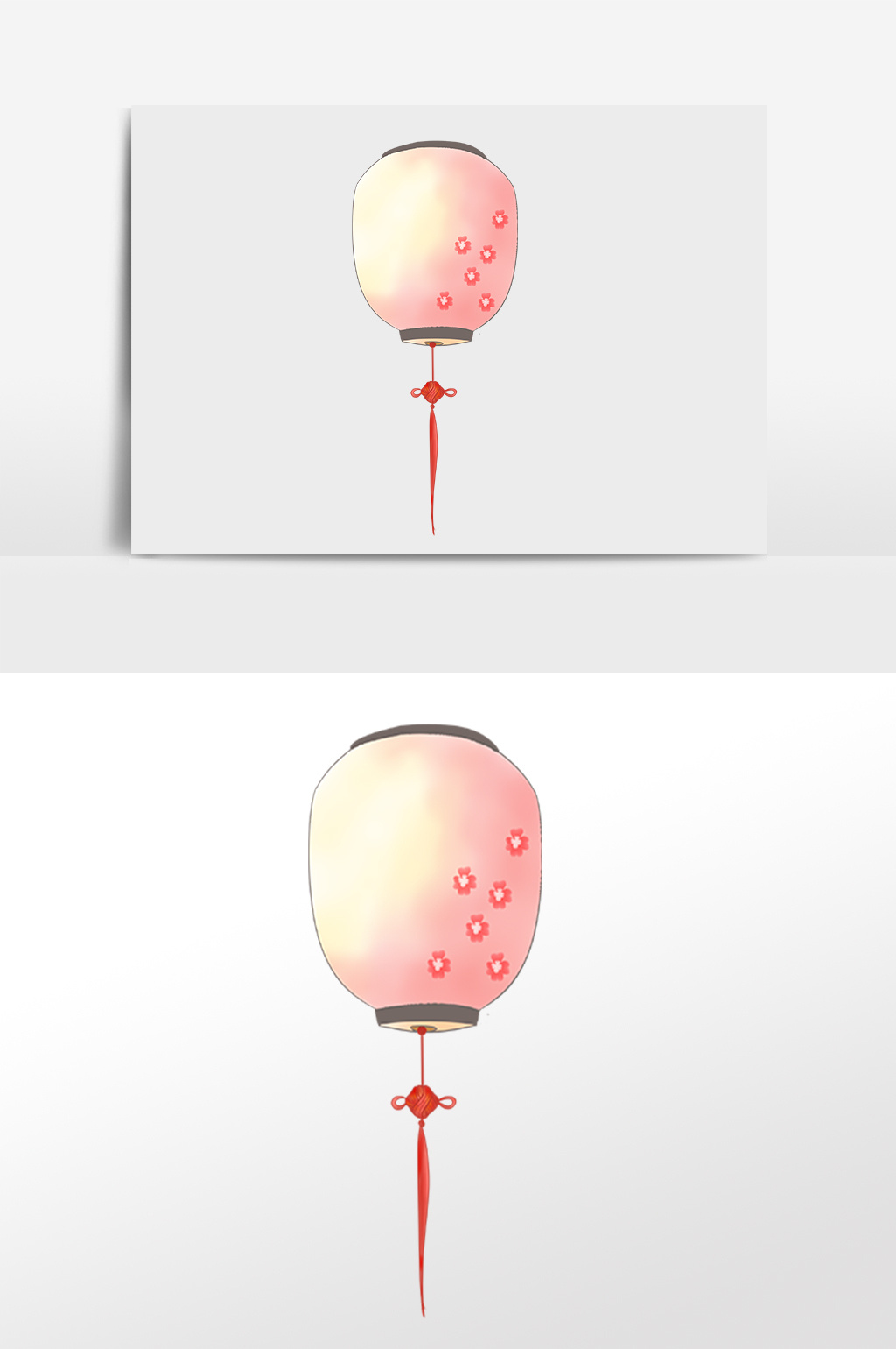 手繪春節古風燈籠插畫元素