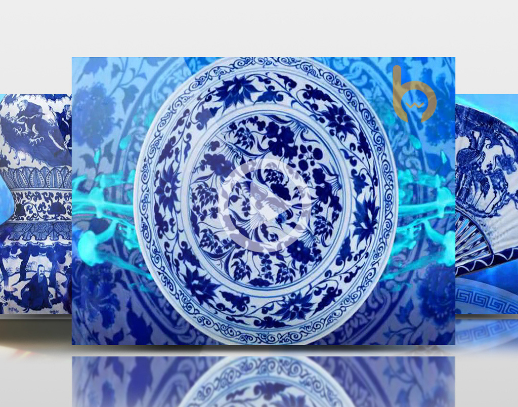 青花瓷 水墨古典舞台背景