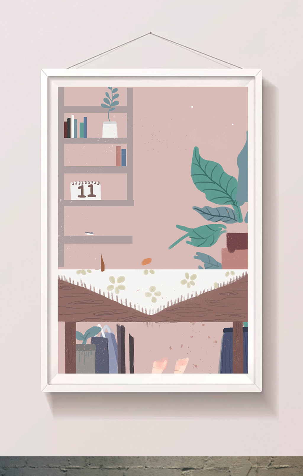 手绘书房景物插画元素模板免费下载 _插画图片设计素材_【包图网】