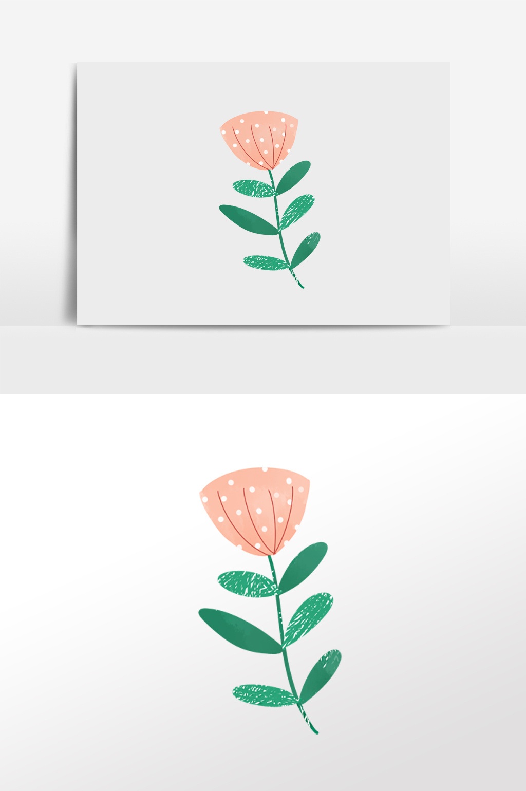 唯美儿童插画小粉花浪漫