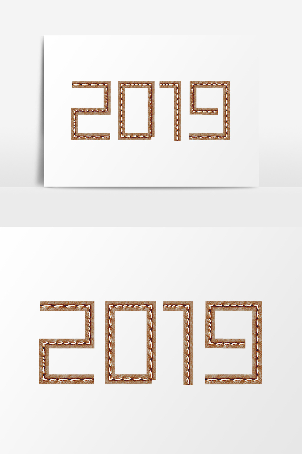 创意皮革缝线风格2019年数字设计