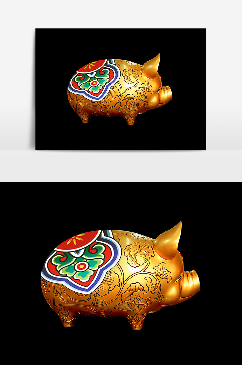 动物福猪设计元素图片