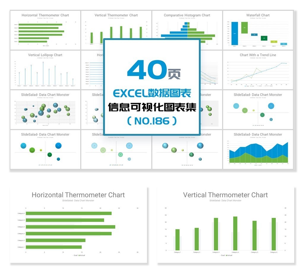 的40頁excel數據可視化ppt圖表素材免費下載,本次作品主題是ppt模板