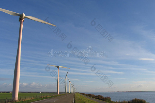 荷兰风光中的风车
