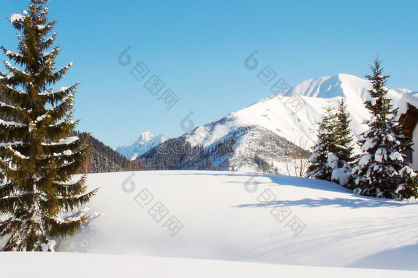 高山冬季雪景